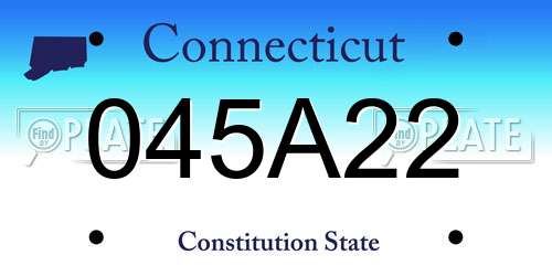 045A22 Connecticut License Plate