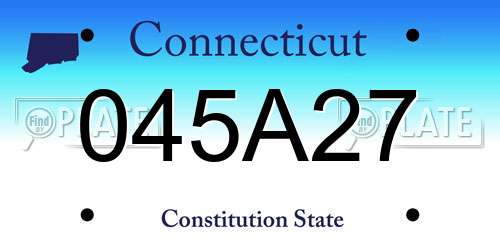 045A27 Connecticut License Plate