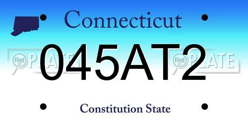 045AT2 Connecticut License Plate