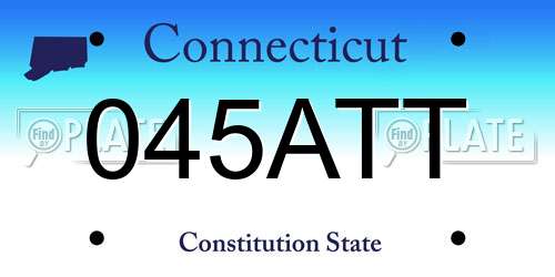 045ATT Connecticut License Plate