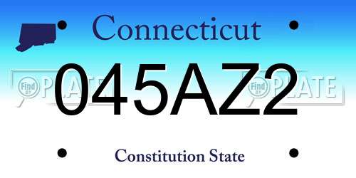045AZ2 Connecticut License Plate