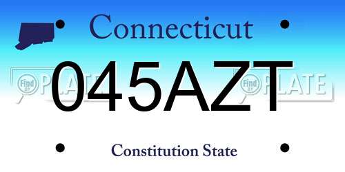 045AZT Connecticut License Plate