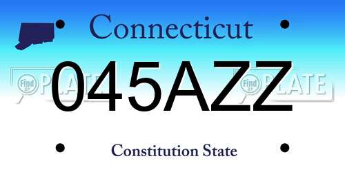 045AZZ Connecticut License Plate