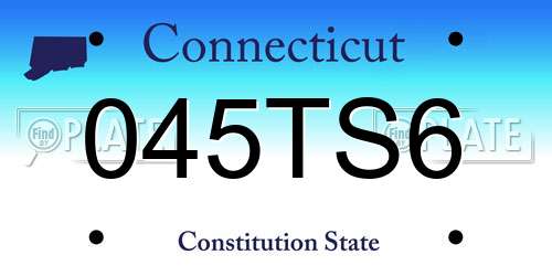 045TS6 Connecticut License Plate