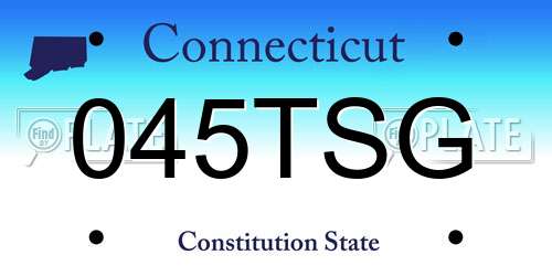 045TSG Connecticut License Plate