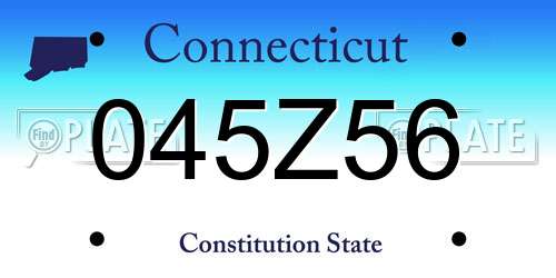 045Z56 Connecticut License Plate