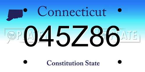 045Z86 Connecticut License Plate