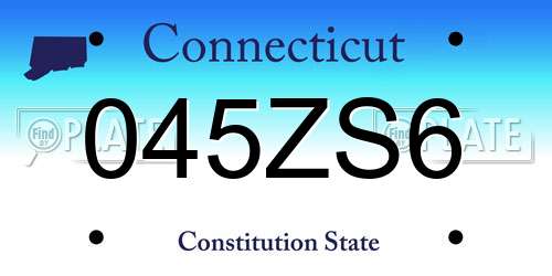 045ZS6 Connecticut License Plate