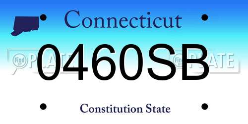 0460SB Connecticut License Plate