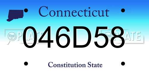 046D58 Connecticut License Plate