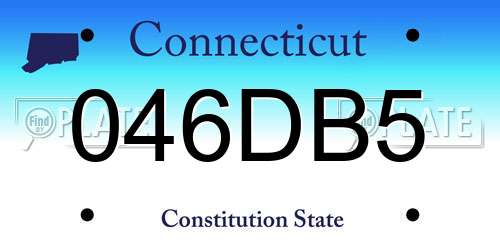 046DB5 Connecticut License Plate