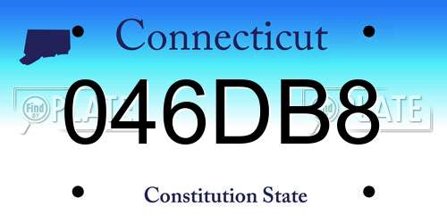 046DB8 Connecticut License Plate
