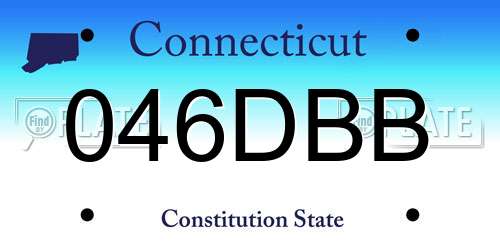 046DBB Connecticut License Plate