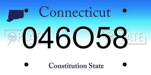 046O58 Connecticut License Plate