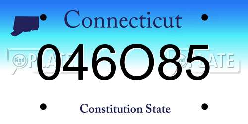 046O85 Connecticut License Plate