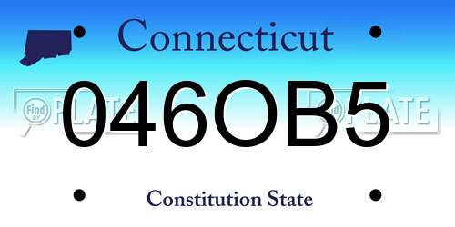 046OB5 Connecticut License Plate