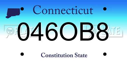 046OB8 Connecticut License Plate