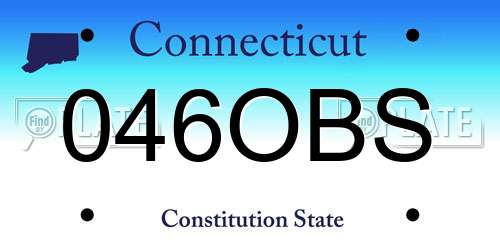 046OBS Connecticut License Plate