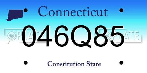 046Q85 Connecticut License Plate