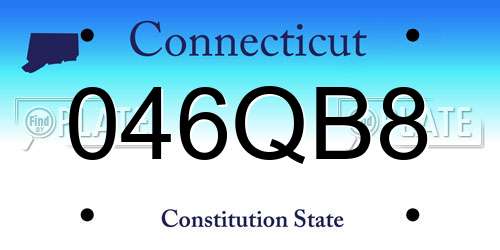 046QB8 Connecticut License Plate