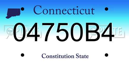 04750B4 Connecticut License Plate