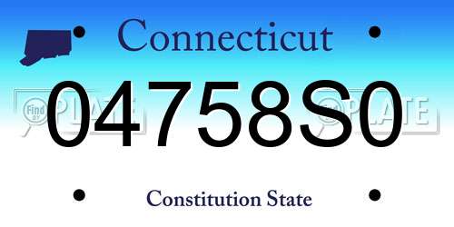 04758S0 Connecticut License Plate