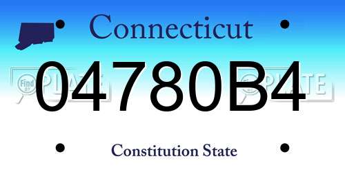 04780B4 Connecticut License Plate