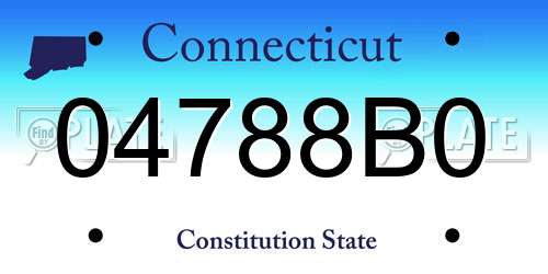 04788B0 Connecticut License Plate