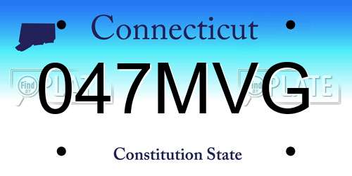 047MVG Connecticut License Plate