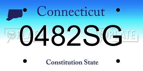 0482SG Connecticut License Plate