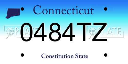 0484TZ Connecticut License Plate