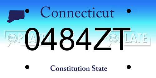 0484ZT Connecticut License Plate