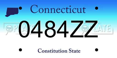 0484ZZ Connecticut License Plate