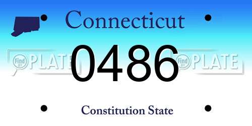 0486 Connecticut License Plate