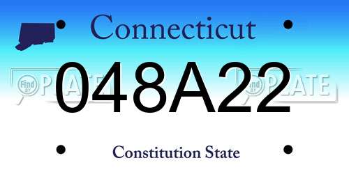 048A22 Connecticut License Plate