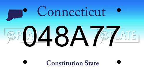048A77 Connecticut License Plate