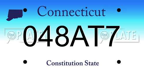 048AT7 Connecticut License Plate