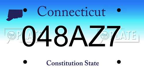 048AZ7 Connecticut License Plate