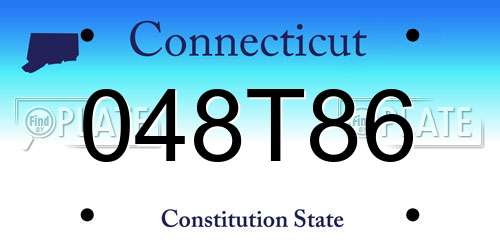 048T86 Connecticut License Plate