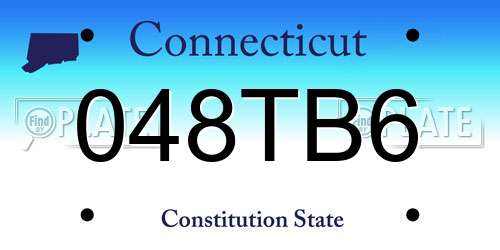 048TB6 Connecticut License Plate