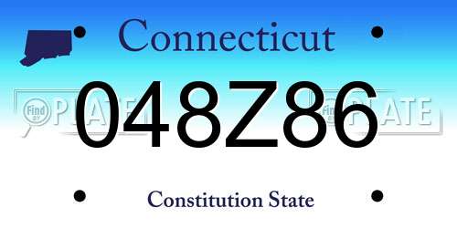 048Z86 Connecticut License Plate