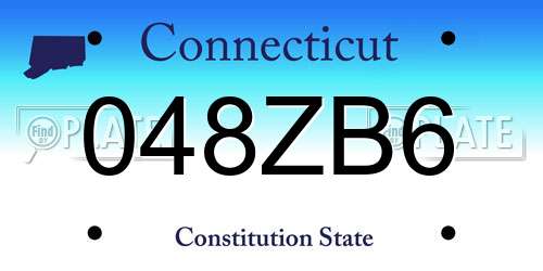 048ZB6 Connecticut License Plate