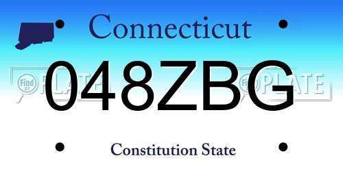 048ZBG Connecticut License Plate