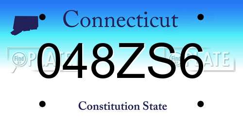 048ZS6 Connecticut License Plate