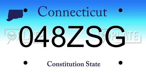 048ZSG Connecticut License Plate