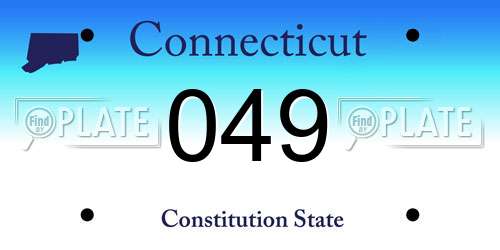 049 Connecticut License Plate