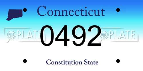 0492 Connecticut License Plate