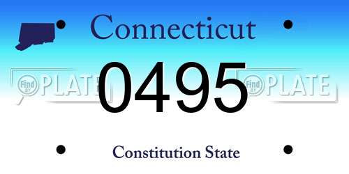 0495 Connecticut License Plate