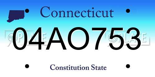 04AO753 Connecticut License Plate