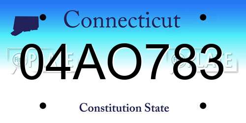 04AO783 Connecticut License Plate